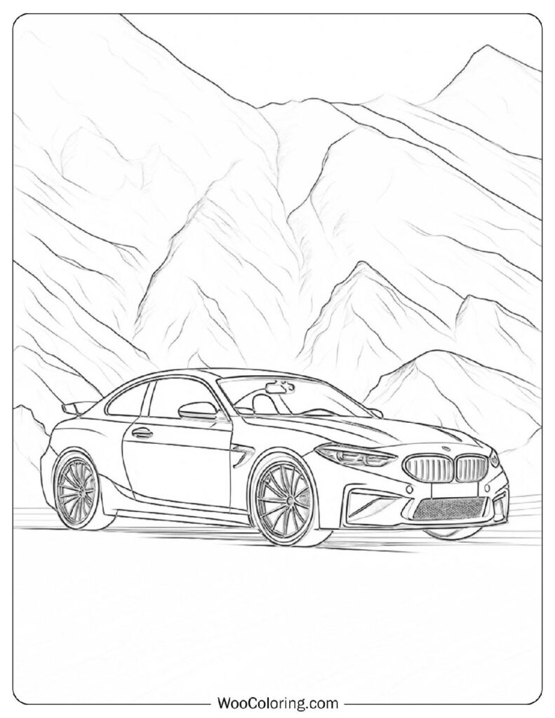 Easy Coloring Page Of BMW M2 Photoshoot