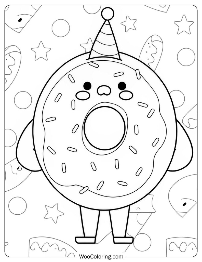 26 Donut Coloring Pages  Free PDF To Print  - 3