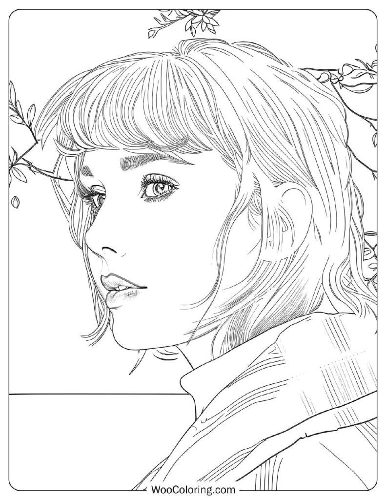 Easy Coloring Page Of Taylor Swift - Willow