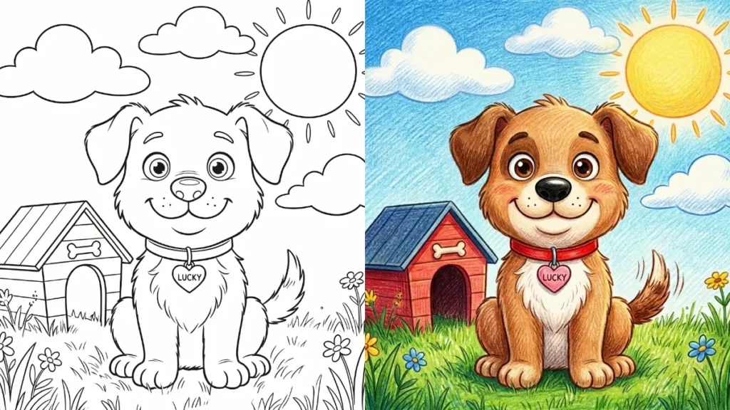 Easy Dog Coloring Pages