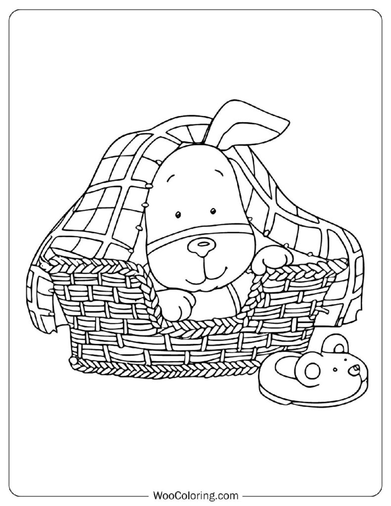 Easy Outline of Kipper the Friendly Dog in a Relaxed Sitting Pose