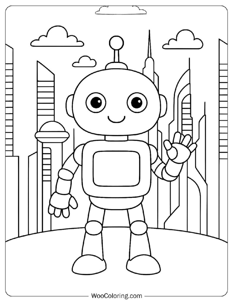 Robot Coloring Page