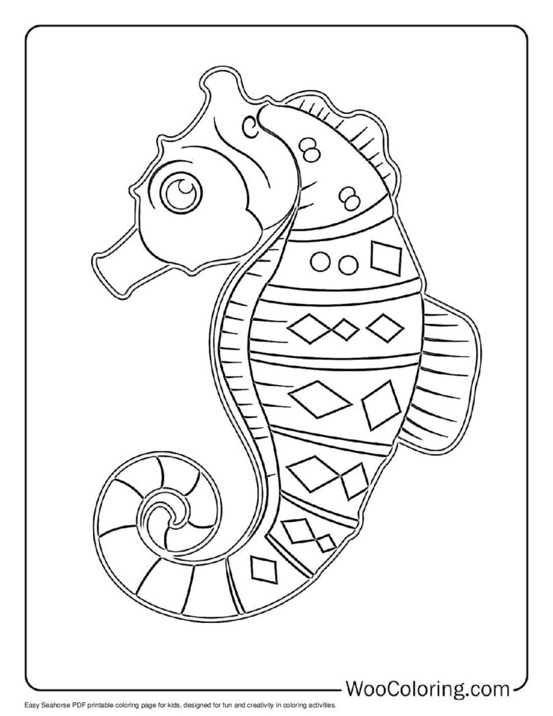 100  Seahorse coloring pages  Free PDF To Print  - 33