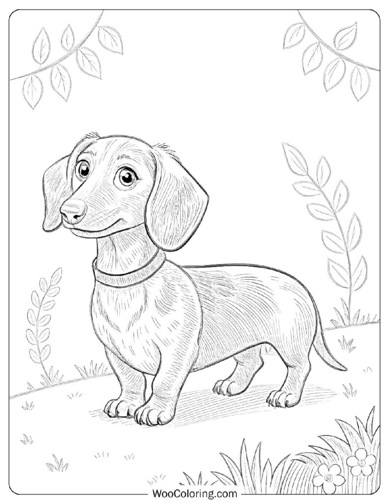 Happy Dachshund Wagging Its Tail While Sitting on a Picnic Blanket