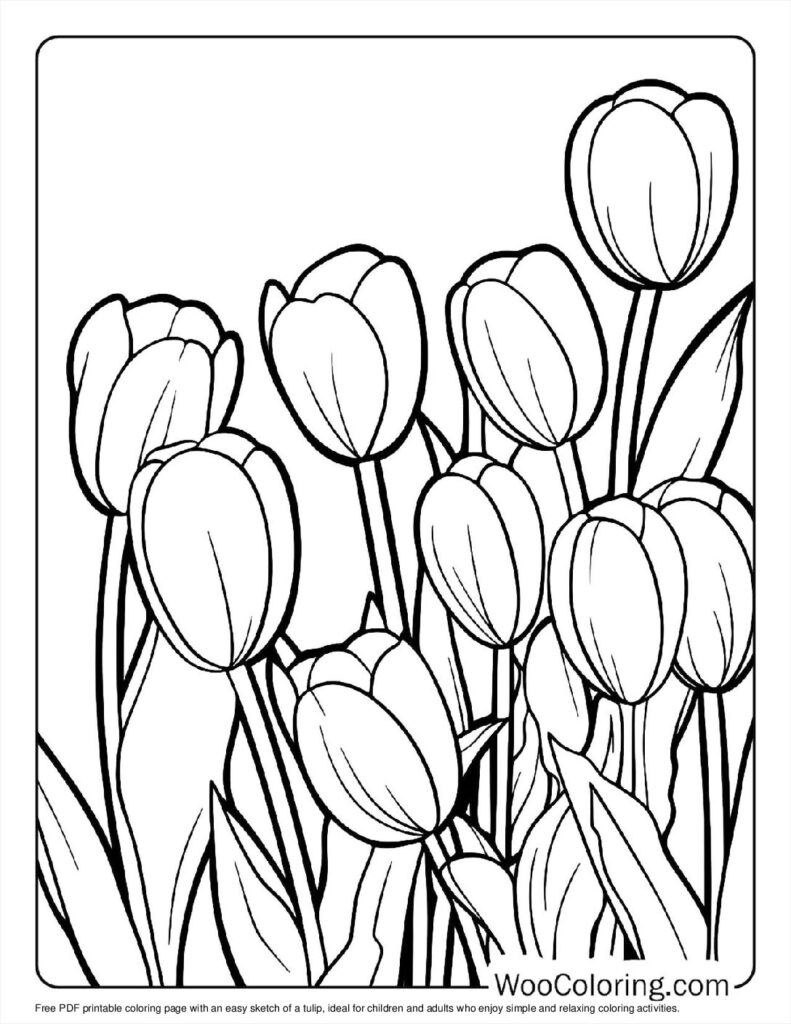 100  Tulip coloring pages  Free PDF To Print  - 88