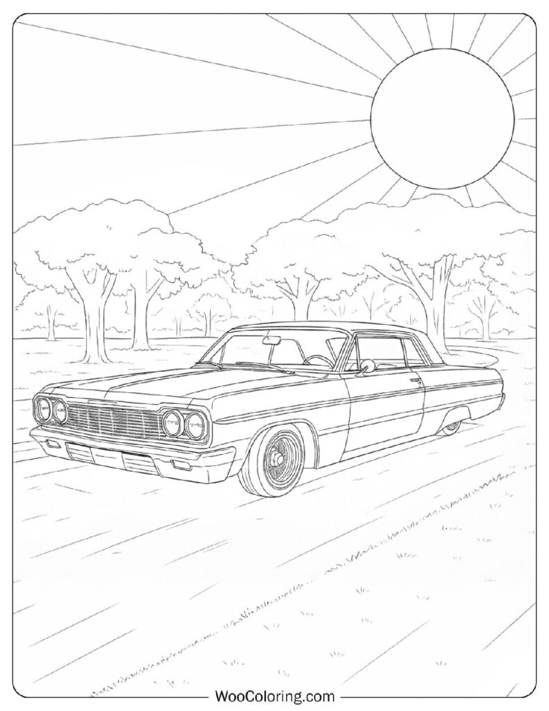 Easy to Color Ford Galaxie 64 Lowrider
