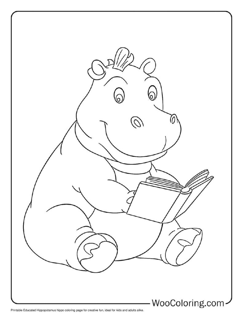 100  Hippo coloring pages  Free PDF To Print  - 33