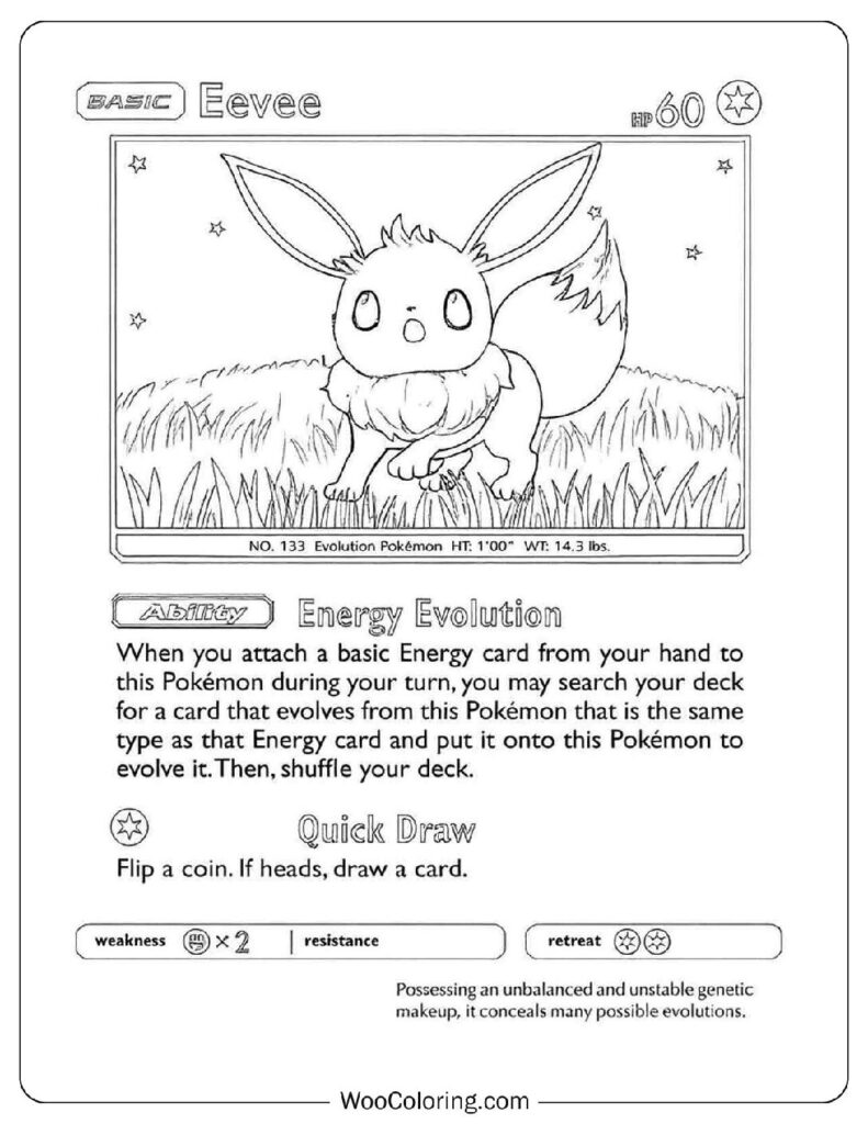 Eevee Pokémon Card With Energy Evolution Ability