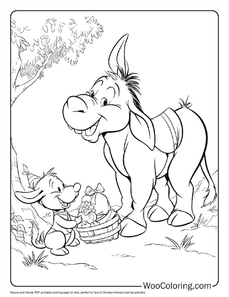 100  Donkey coloring pages  Free PDF To Print  - 52