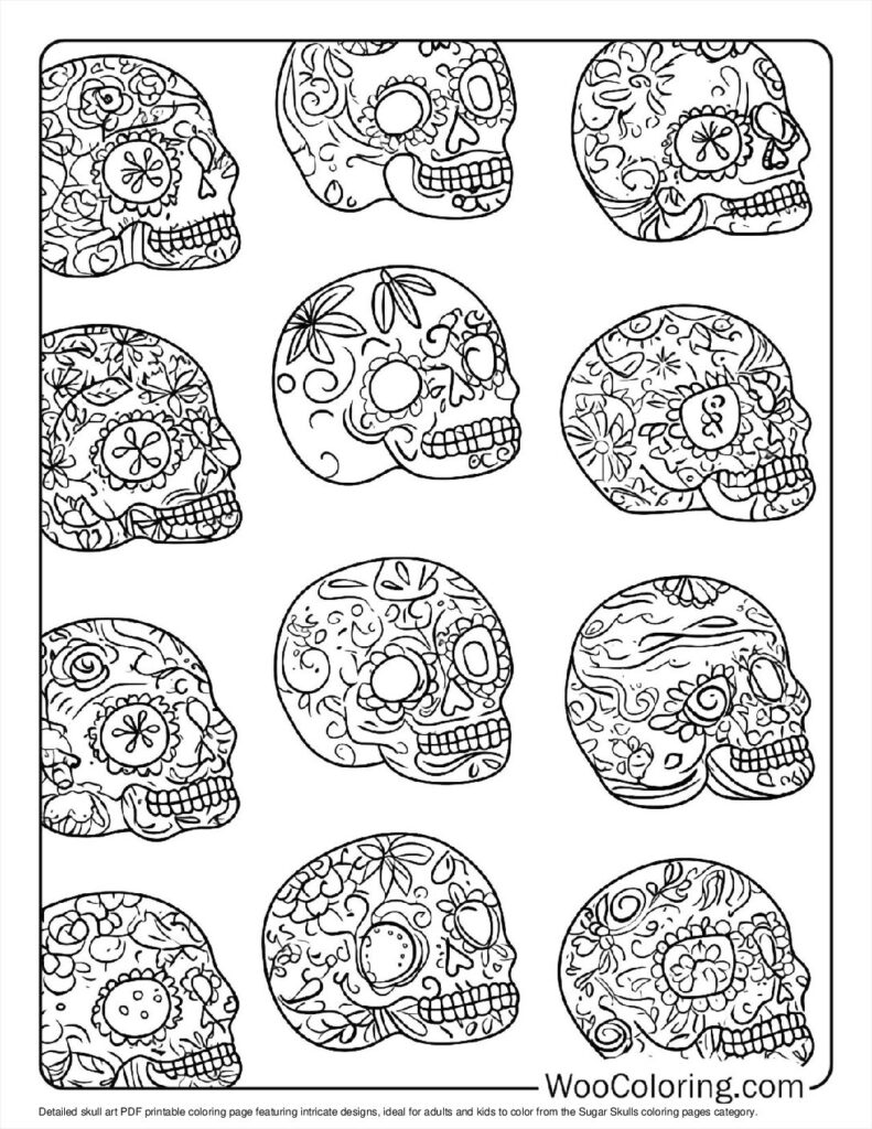 100  Sugar Skulls coloring pages  Free PDF To Print  - 41