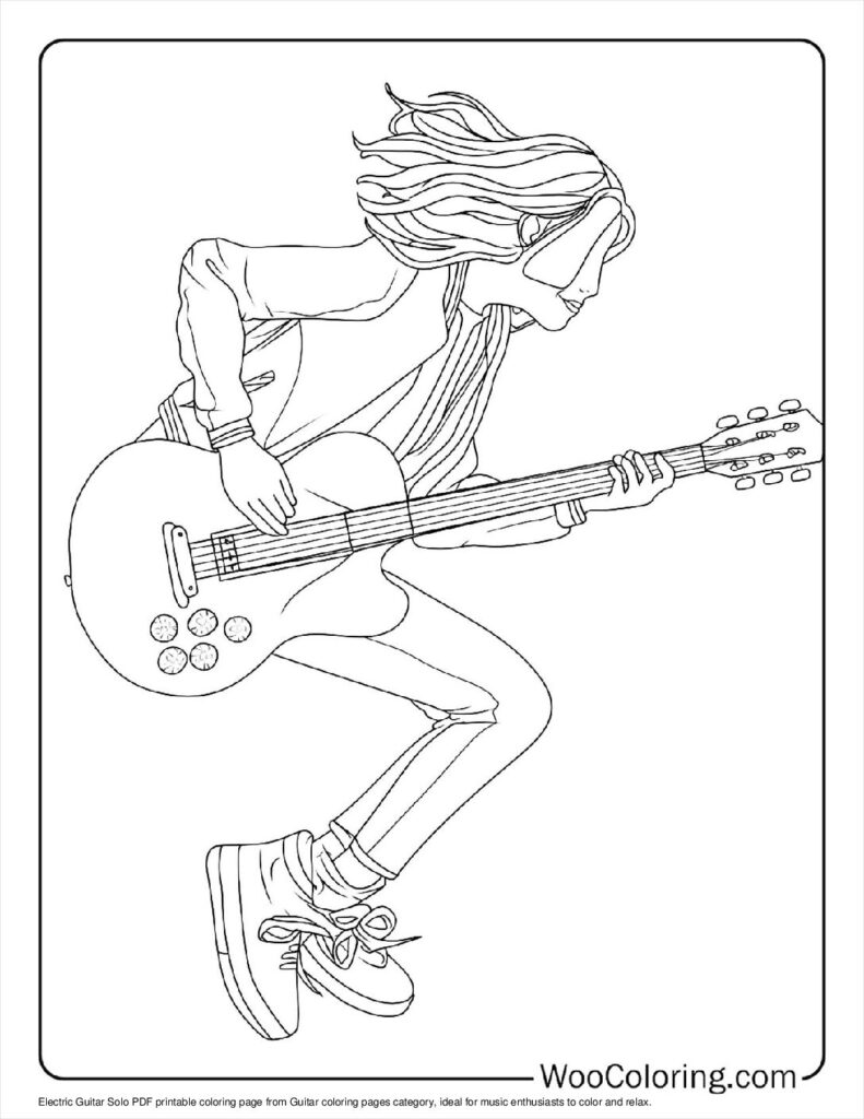100  Guitar coloring pages  Free PDF To Print  - 57