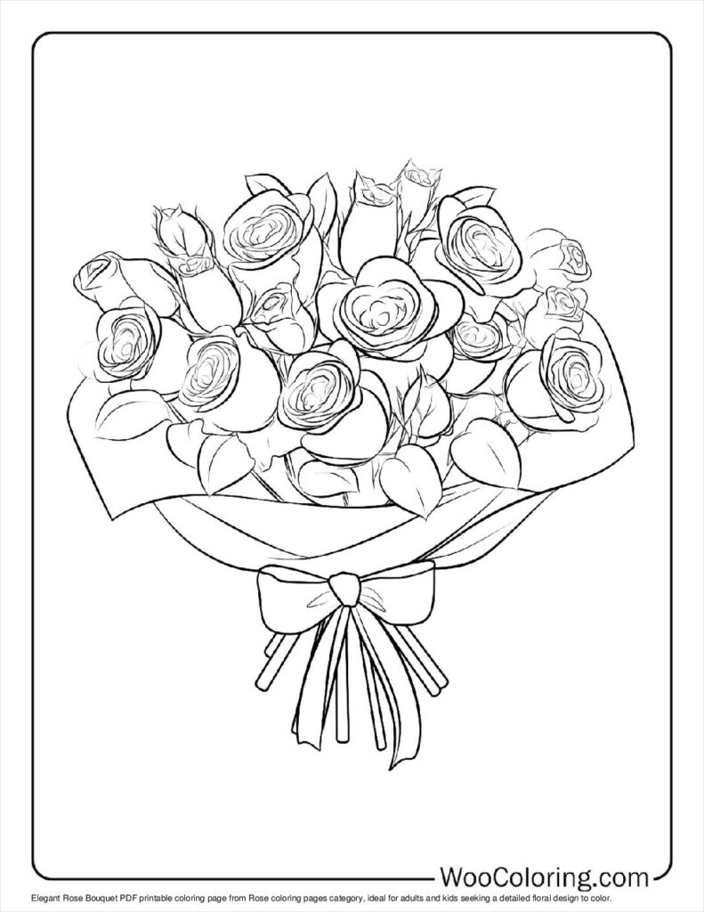 100  Rose coloring pages  Free PDF To Print  - 35