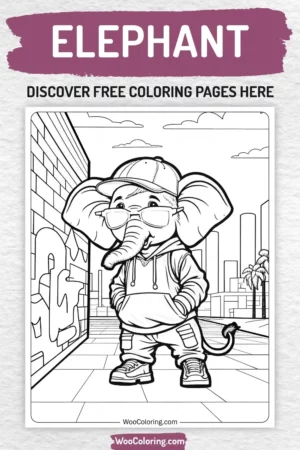 Elephant coloring pages designs for kids