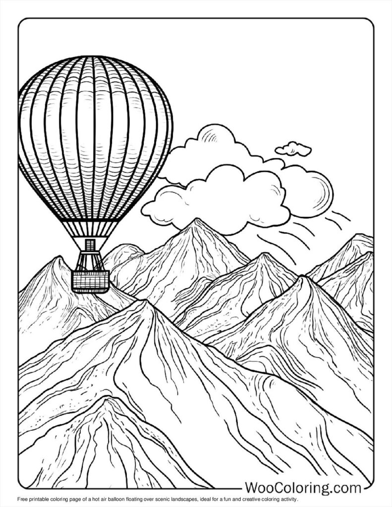 100  Hot Air Balloon coloring pages  Free PDF To Print  - 75