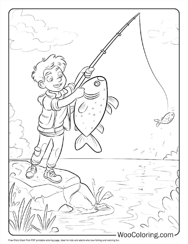 100  Fishing coloring pages  Free PDF To Print  - 7