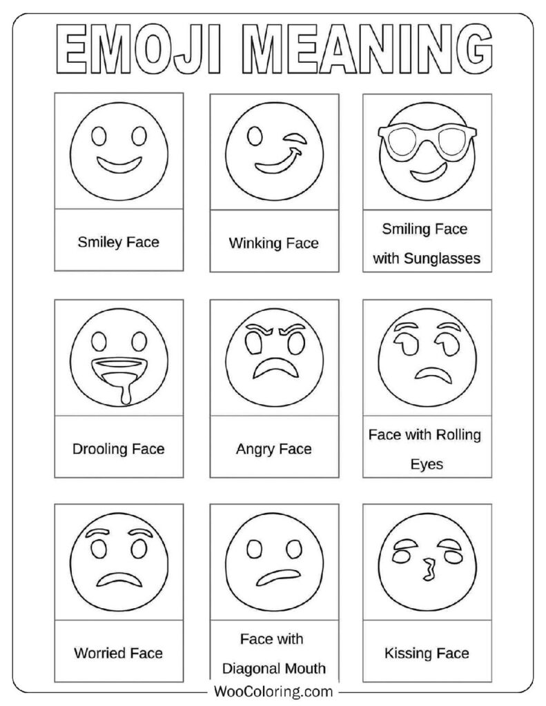 40 Emoji Coloring Pages  Free PDF To Print  - 78