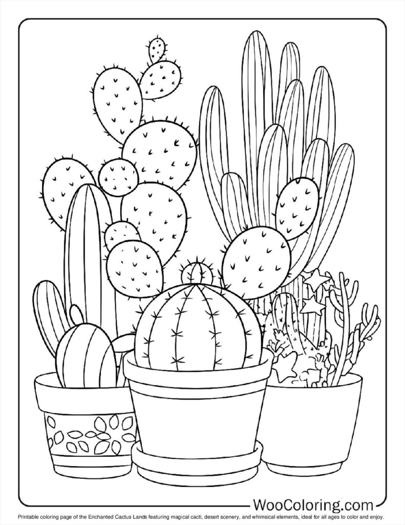 100  Cactus coloring pages  Free PDF To Print  - 37