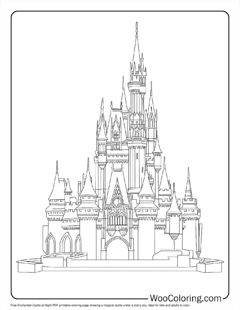 100  Castle coloring pages  Free PDF To Print  - 7