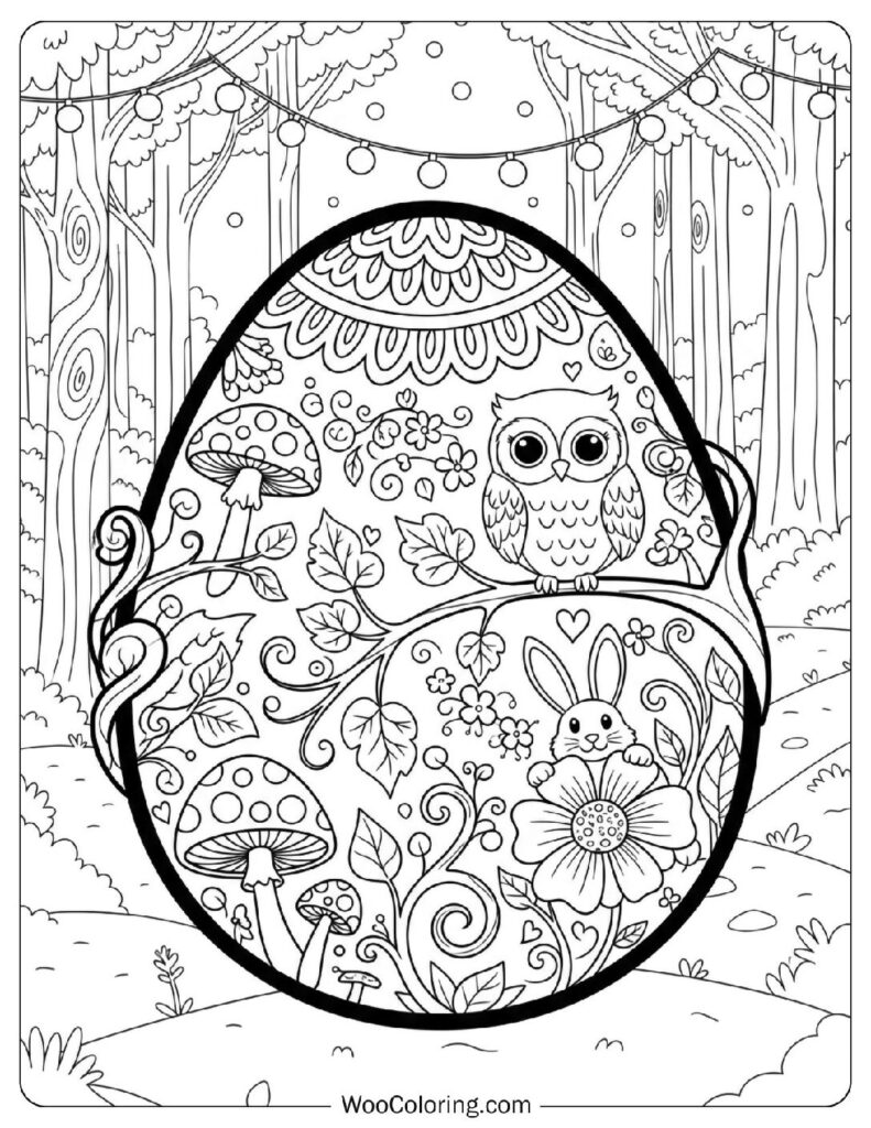 Enchanted Forest Style Easter Egg Design