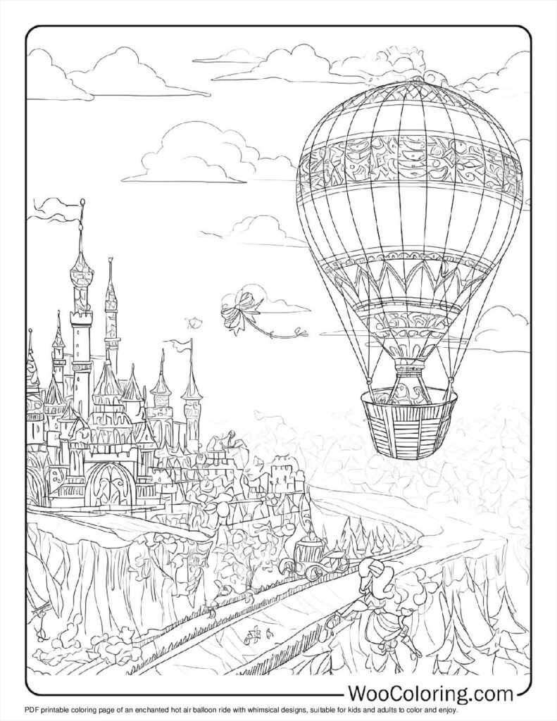 100  Hot Air Balloon coloring pages  Free PDF To Print  - 56