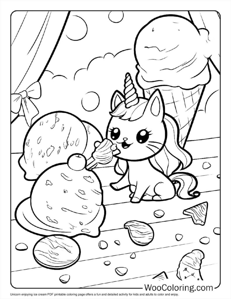 100  Unicorn Cat coloring pages  Free PDF To Print  - 94