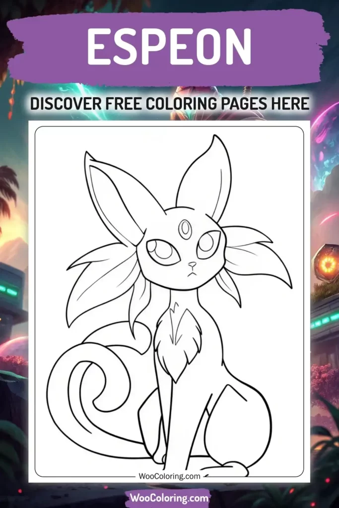 Espeon coloring pages designs from video game