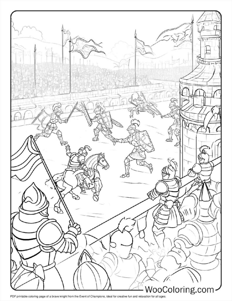 100  Knight coloring pages  Free PDF To Print  - 36