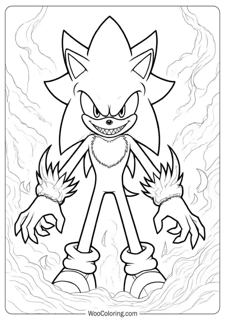Evil Sonic Transformation full-body 3D artwork radiating menace and a twisted aura