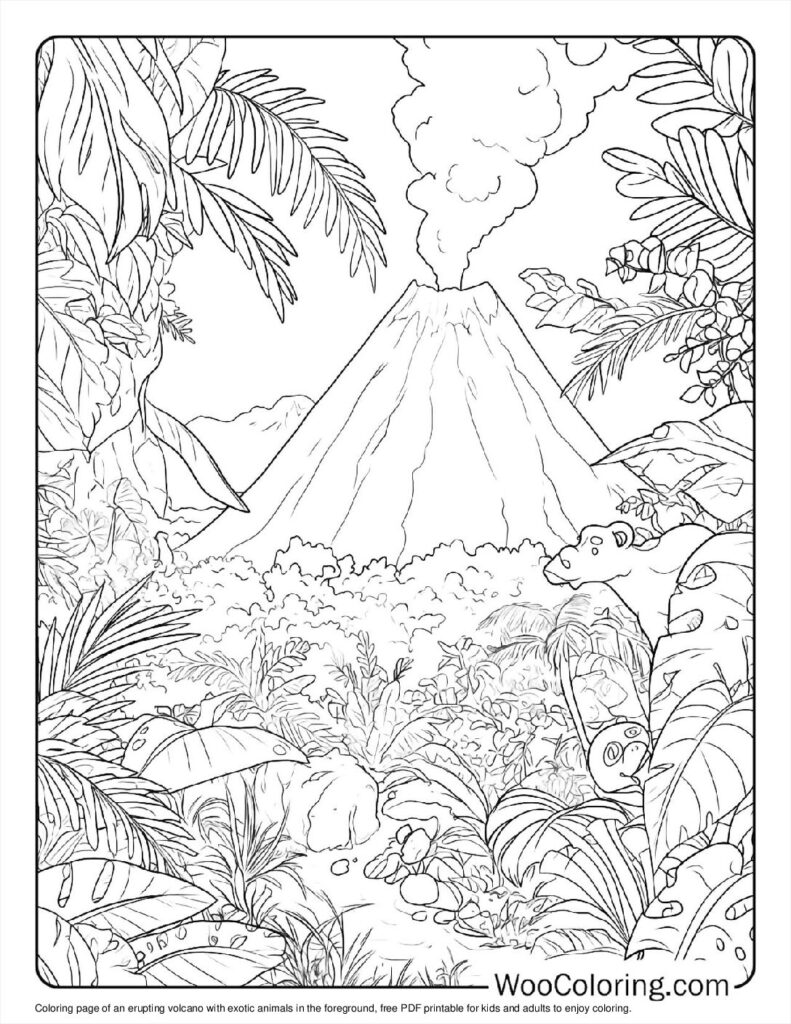 100  Volcano coloring pages  Free PDF To Print  - 33