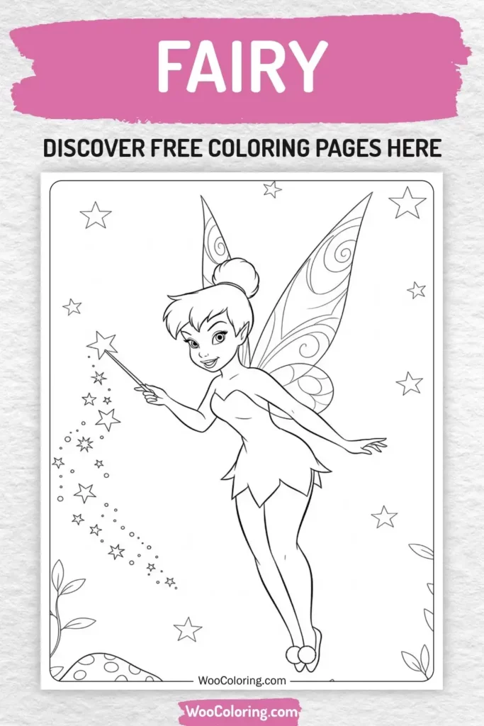 Fairy coloring pages designs for girls
