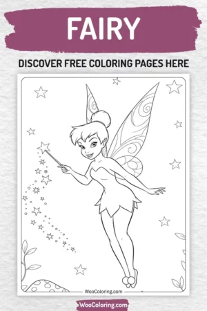 Fairy coloring pages designs for kids