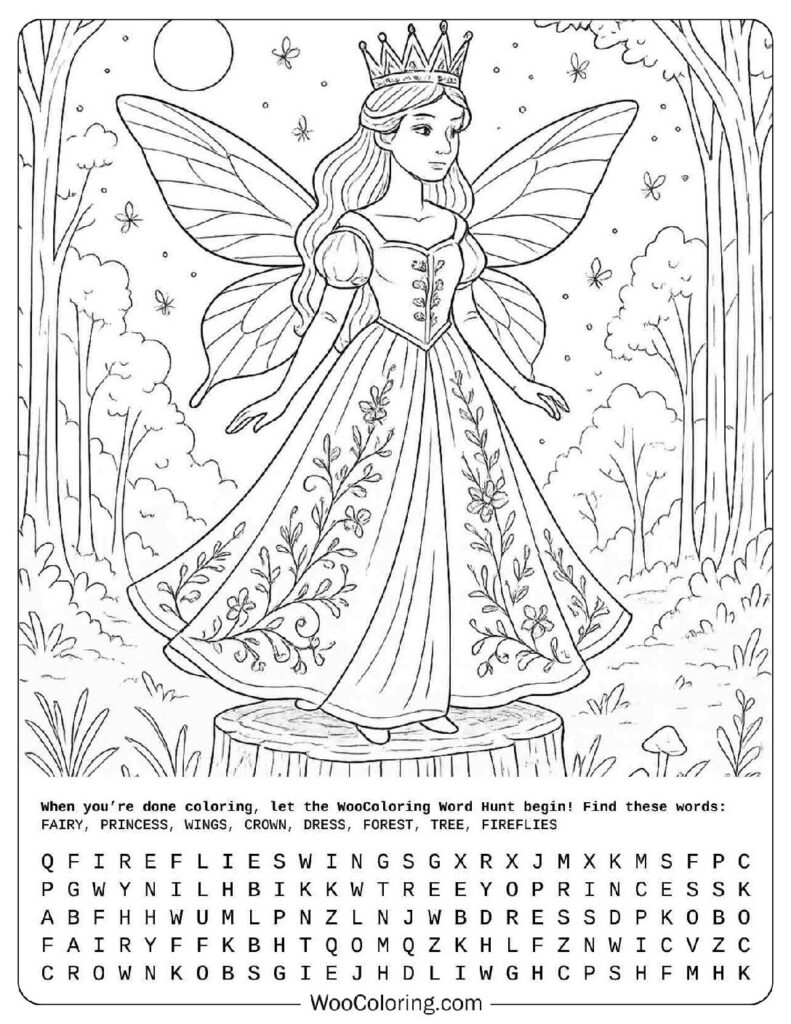Fairy Princess Coloring Page