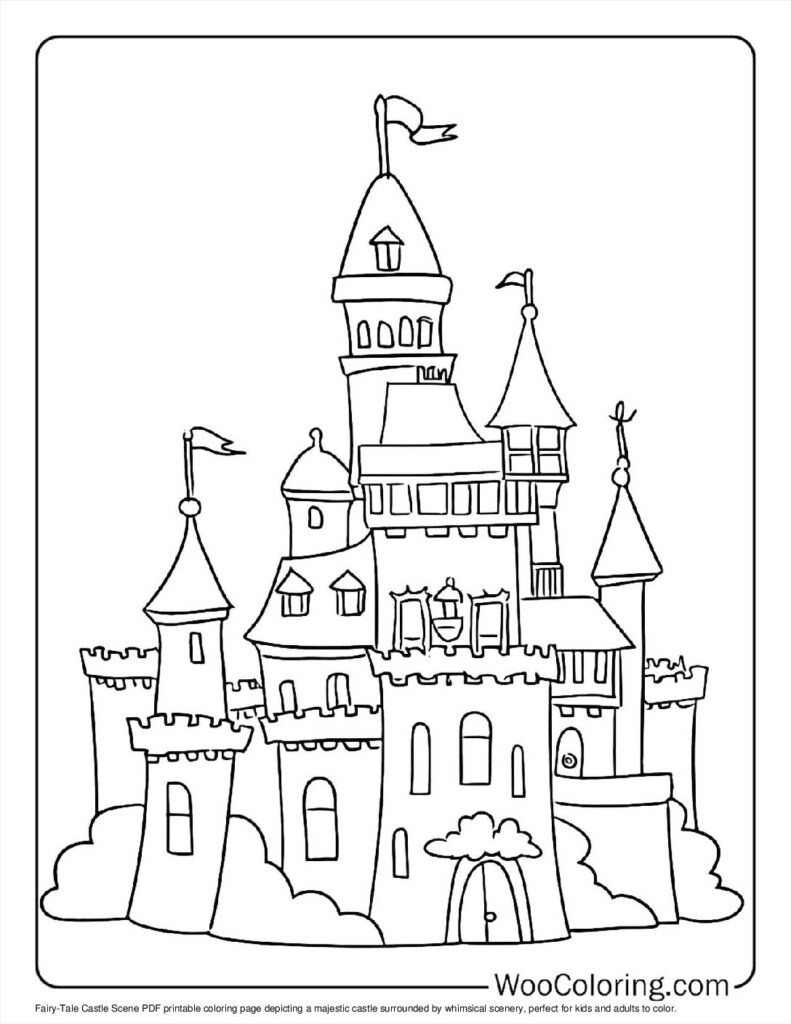100  Castle coloring pages  Free PDF To Print  - 3