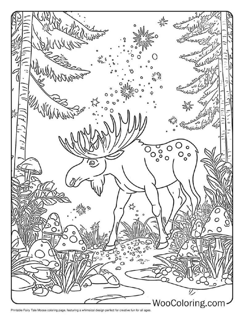 100  Moose coloring pages  Free PDF To Print  - 33