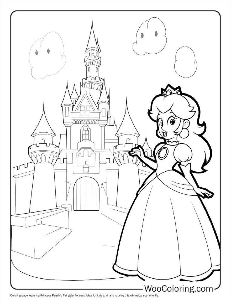 Fairytale Fortress of Princess Peach Coloring Sheet