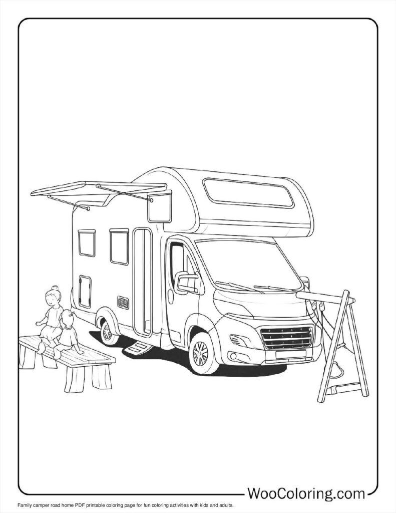 100  Camper   RV coloring pages  Free PDF To Print  - 62