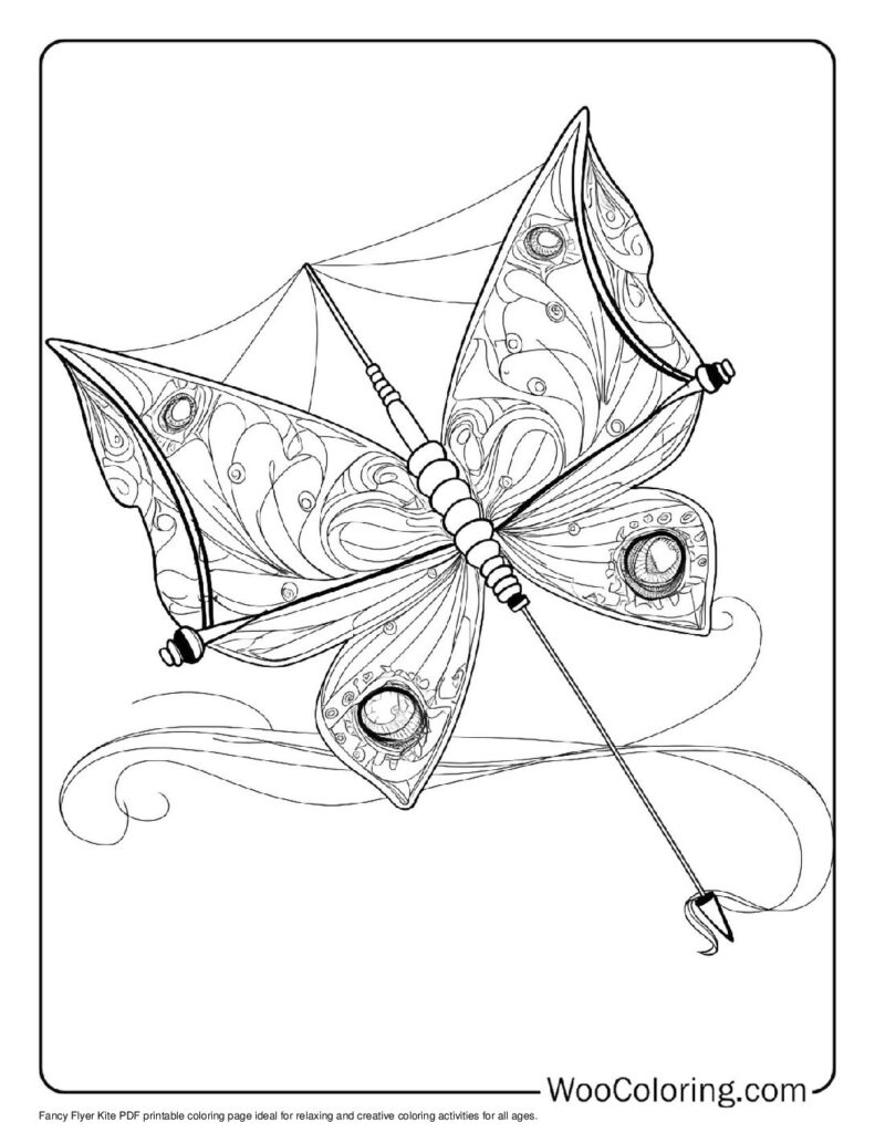 100  Kite coloring pages  Free PDF To Print  - 55