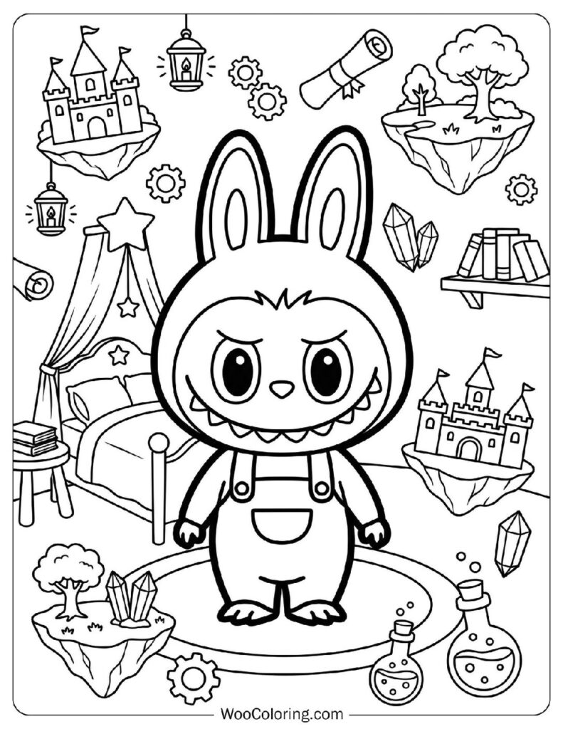 Fantasy Pocket World Room with Magical Floating Details