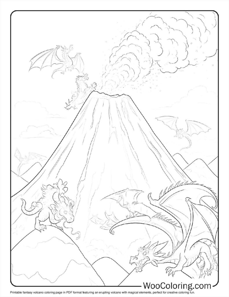 100  Volcano coloring pages  Free PDF To Print  - 99