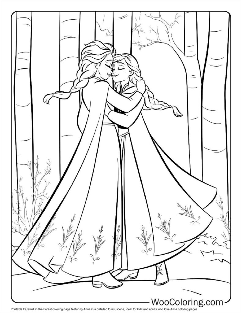 Farewell in the Forest Coloring Page