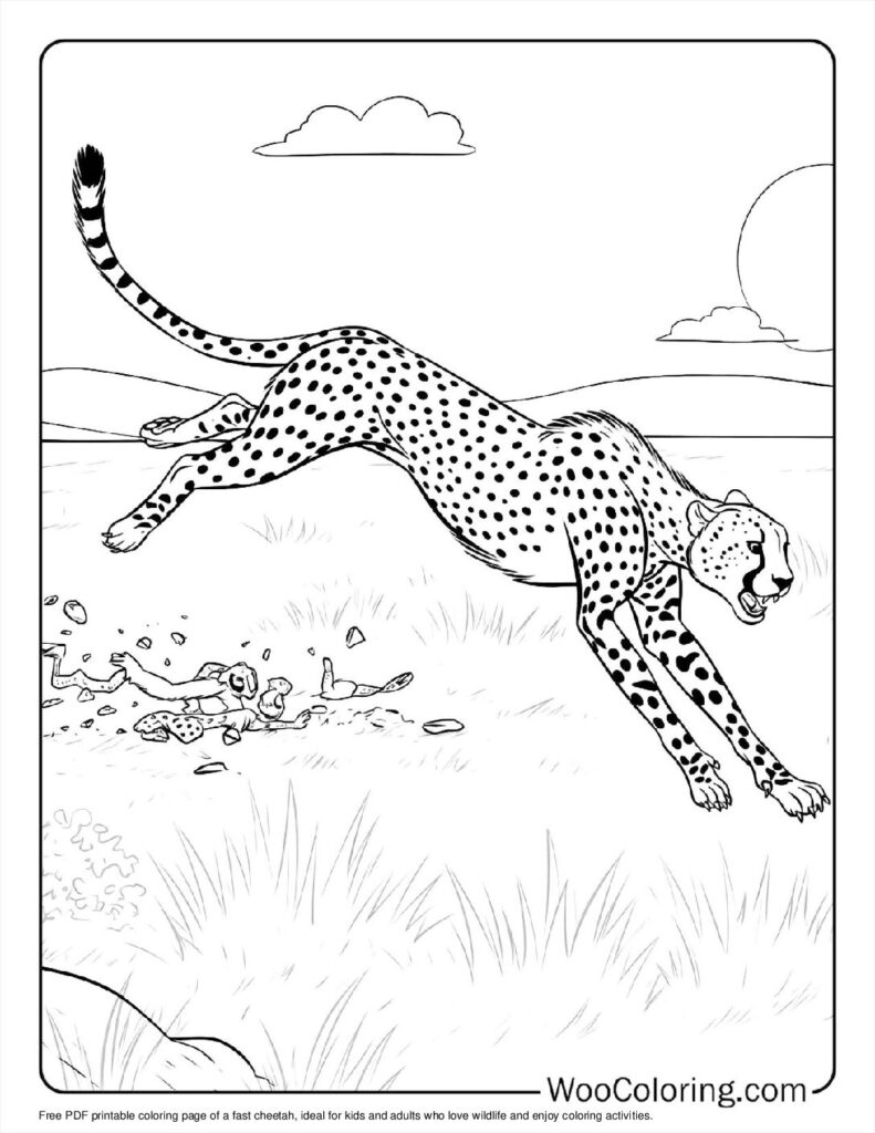 100  Cheetah coloring pages  Free PDF To Print  - 9