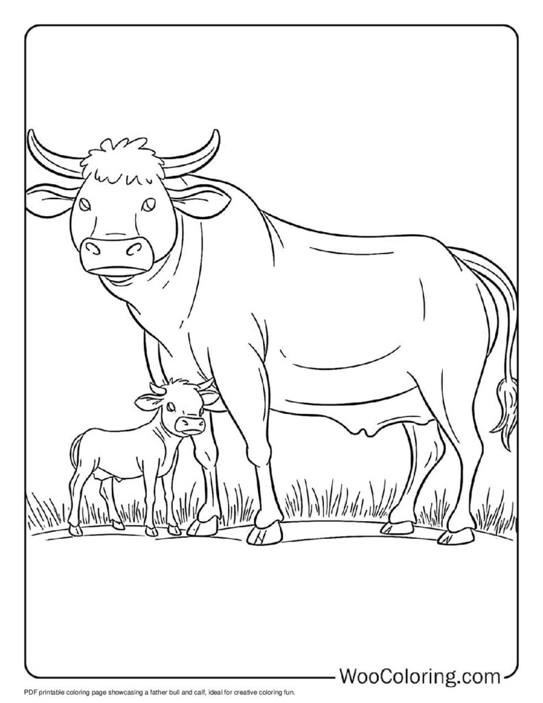 100  Bull coloring pages  Free PDF To Print  - 1