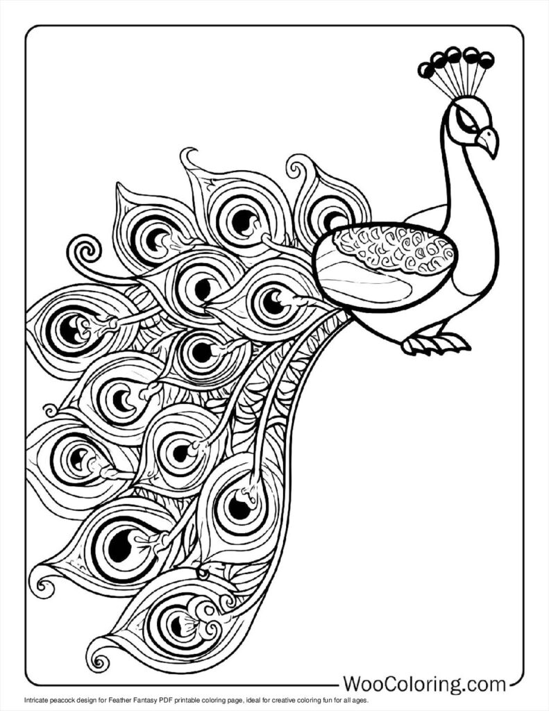 100  Peacock coloring pages  Free PDF To Print  - 73