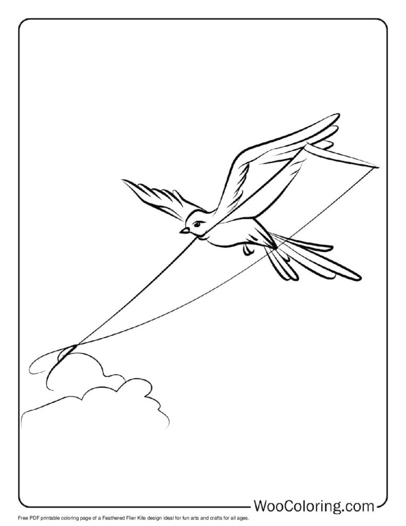 100  Kite coloring pages  Free PDF To Print  - 4