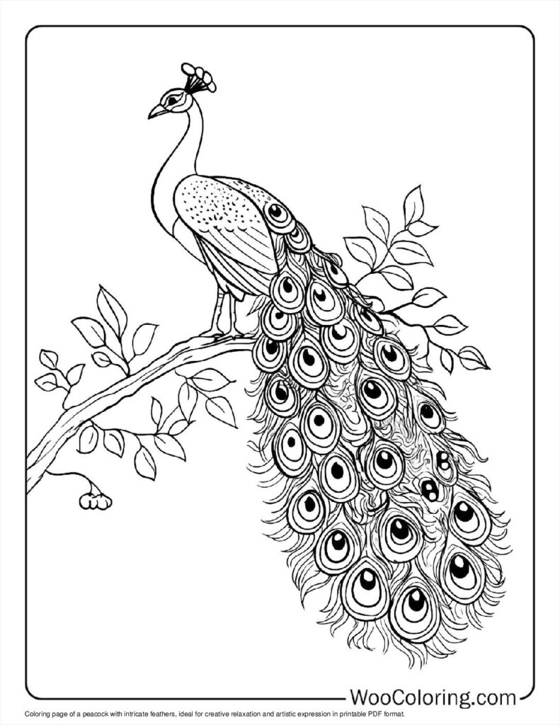 100  Peacock coloring pages  Free PDF To Print  - 63