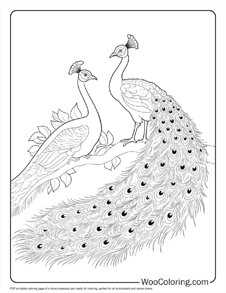 100  Peacock coloring pages  Free PDF To Print  - 91