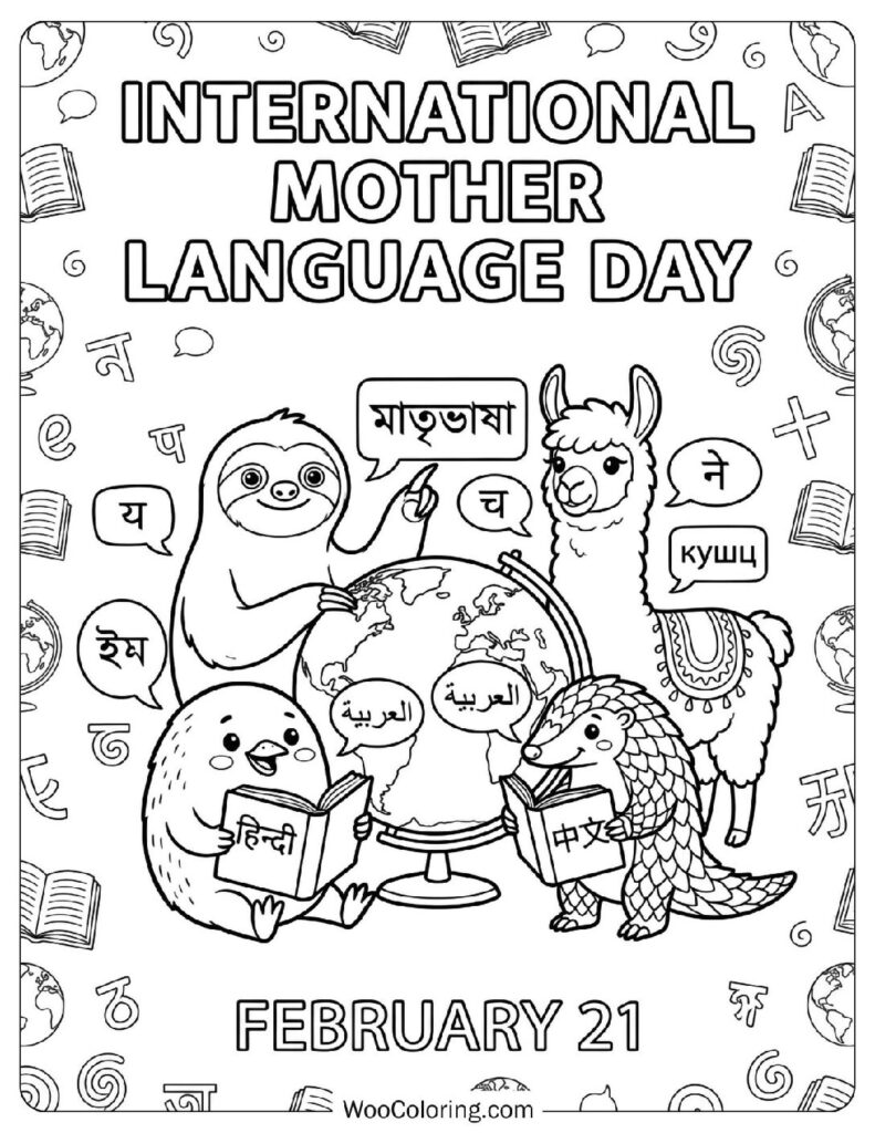 February 21 – International Mother Language Day Coloring Page