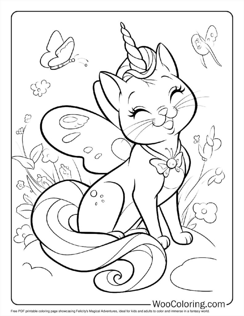 100  Unicorn Cat coloring pages  Free PDF To Print  - 93