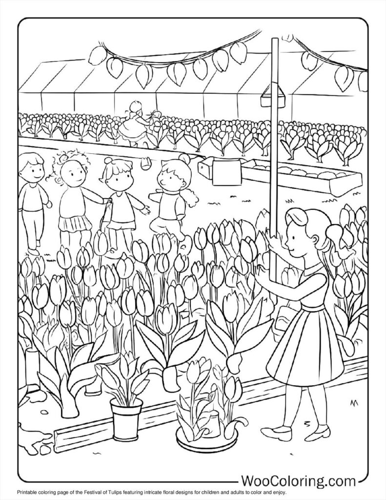 100  Tulip coloring pages  Free PDF To Print  - 74