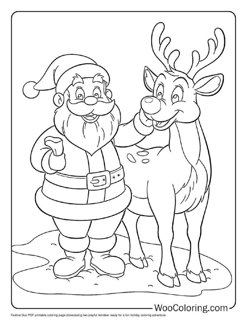 100  Reindeer coloring pages  Free PDF To Print  - 44